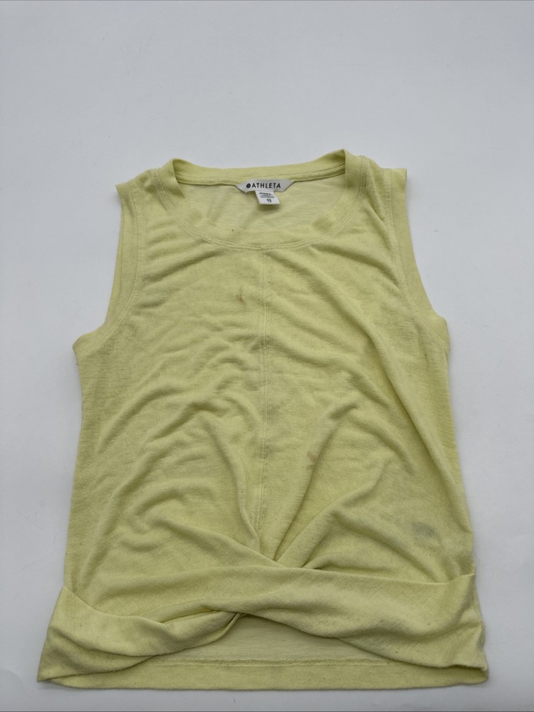 Athleta Tank Top Women X Small Yellow Solid..#33597