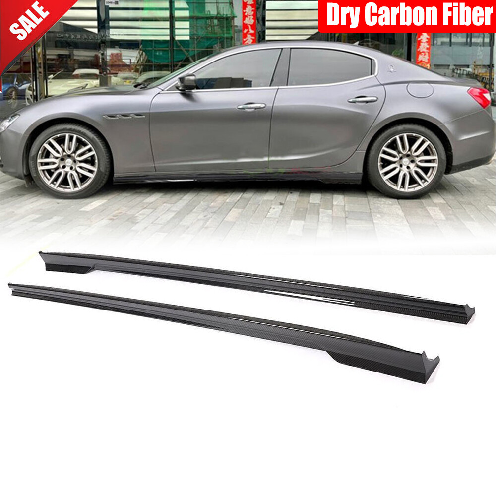 Fit For Maserati Ghibli Sedan 18-21 Dry Carbon Side Skirt Extension Lip Spoiler