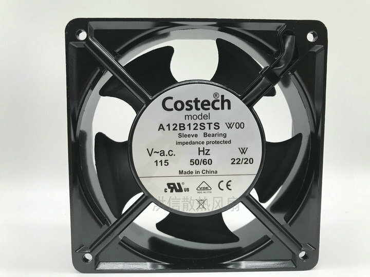 1 PCS Costech Fan A12B12STS W00  AC 115V Aluminum frame cooling fan 12CM 12038 /