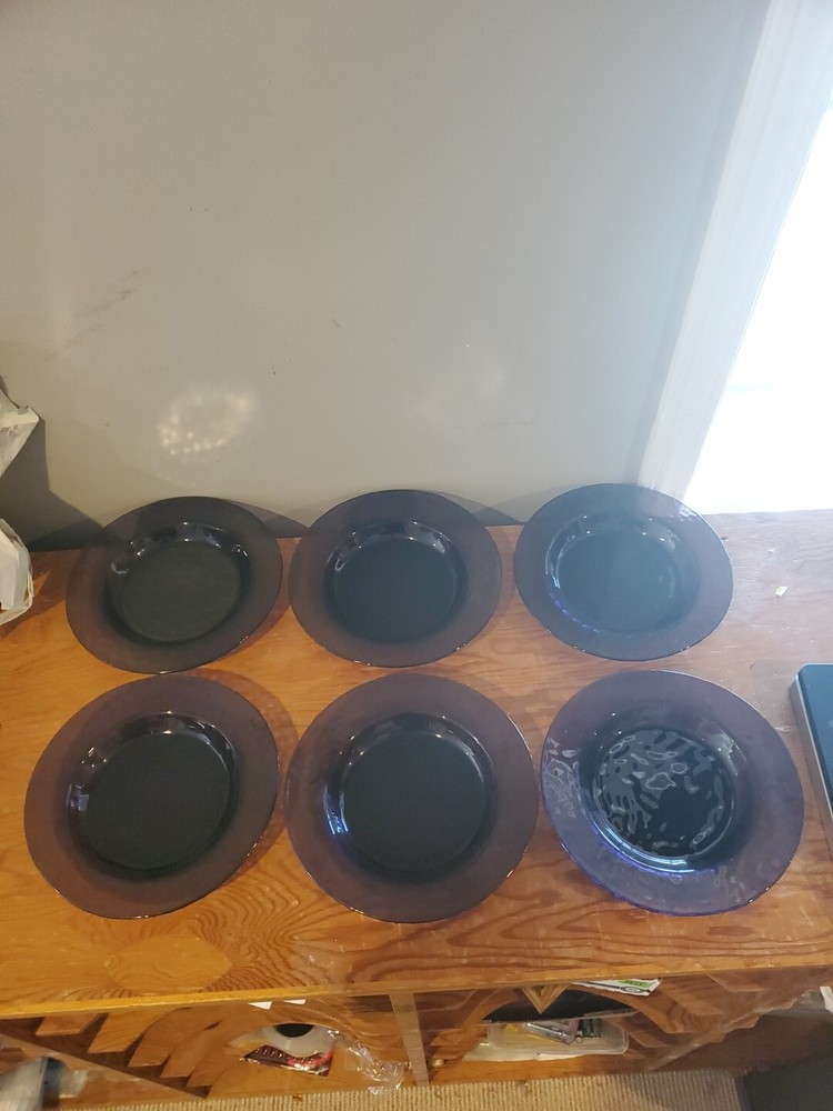 6 Studio Bormioli Rocco Palatina Hammered Purple Amethyst 8.5