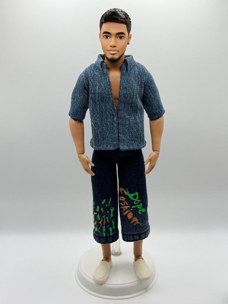 Hand-sewn Denim Outfit For Ken Doll