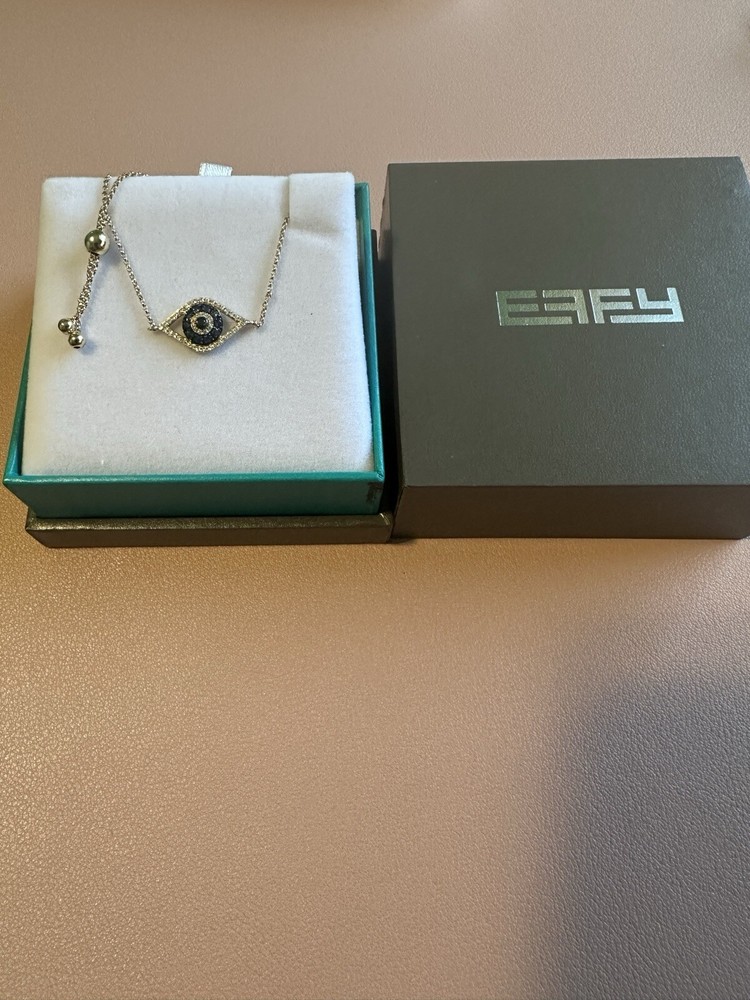 14k Yellow Gold Sapphire Evil Eye Bolo Bracelet by Effy