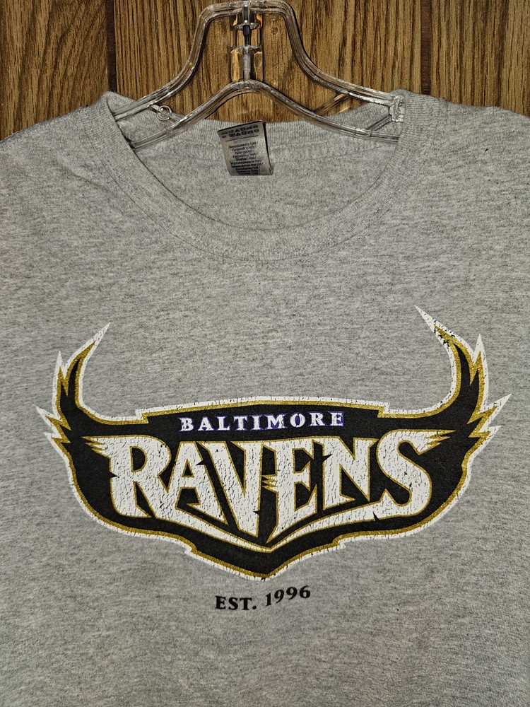 Baltimore Ravens Older Style Xl Mens Gray Graphic Logo Short Sleeve Tshirt NFL