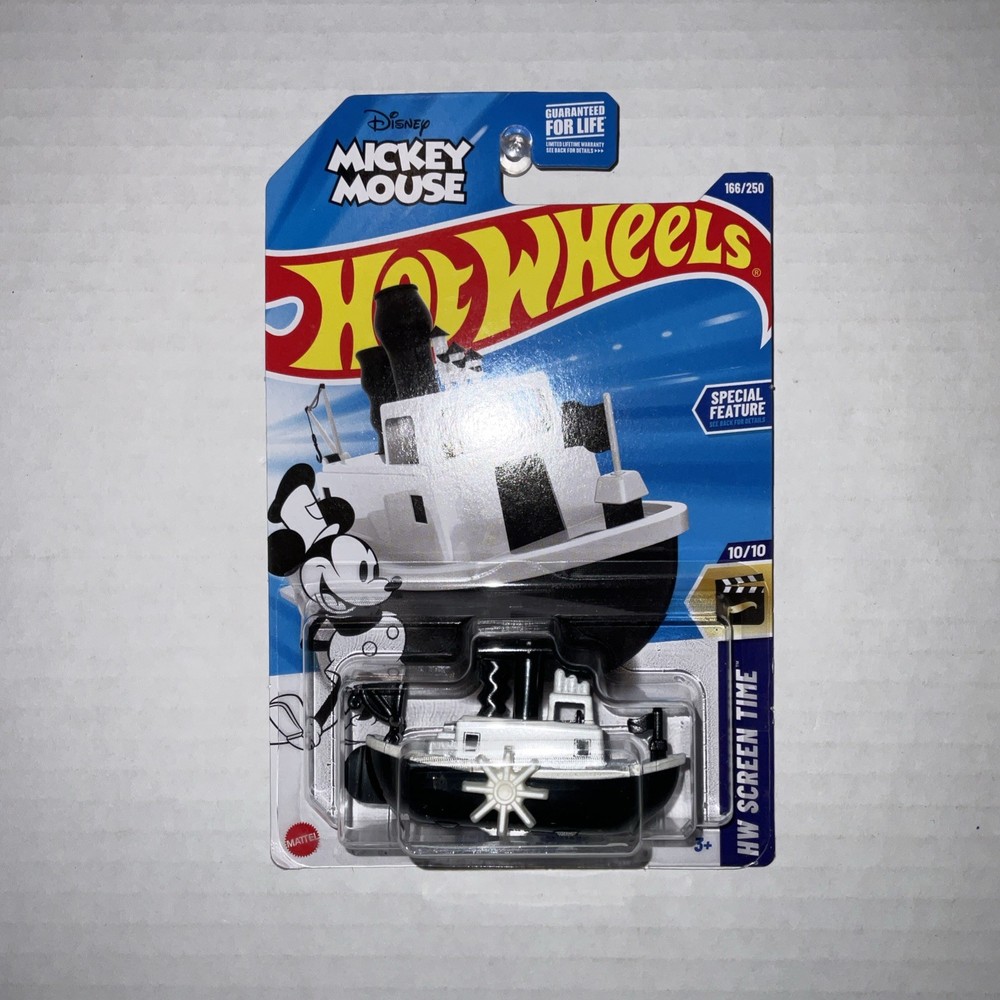 Hot Wheels Disney Mickey Mouse Steamboat – New Diecast #166/250, HW Screen Time
