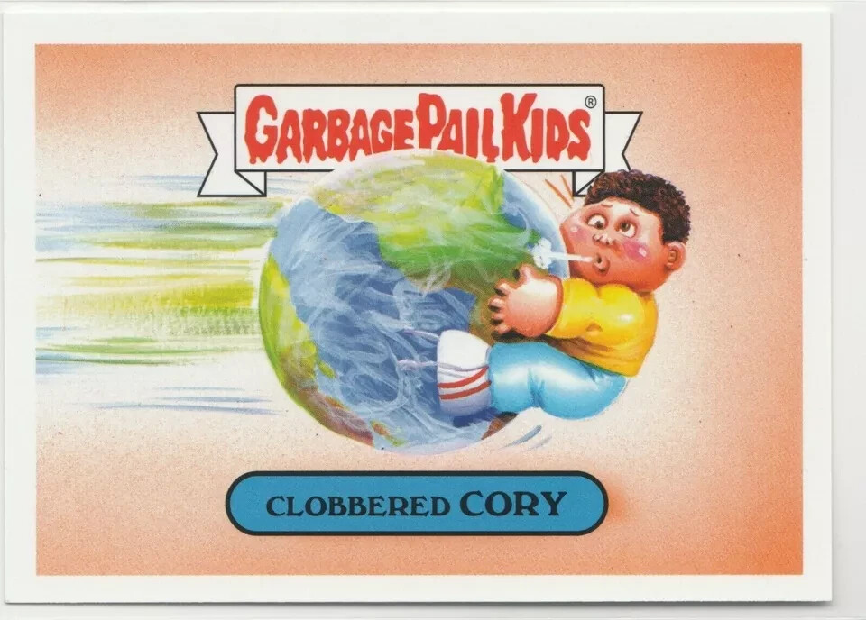 Clobbered Cory #8b Garbage Pail Kids GPK 2019 We Hate the 90s Trading Card