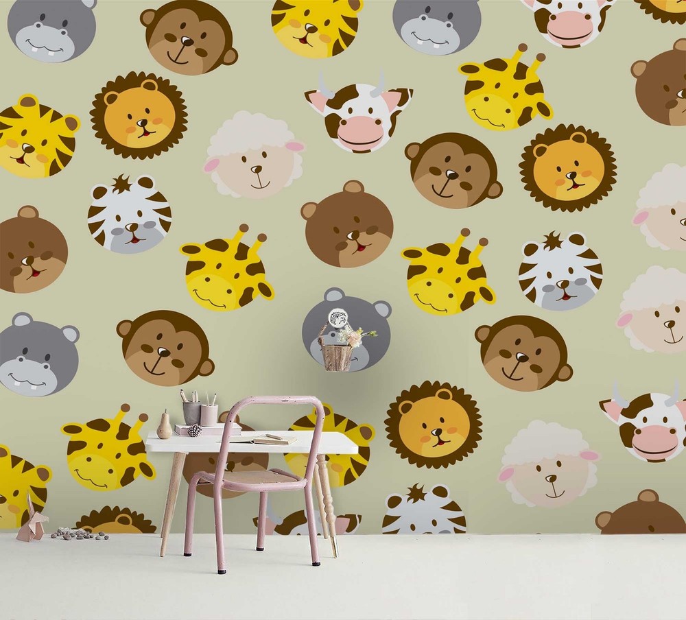 3D Animal Head Pattern Wall Murals Wallpaper Murals Wall Sticker