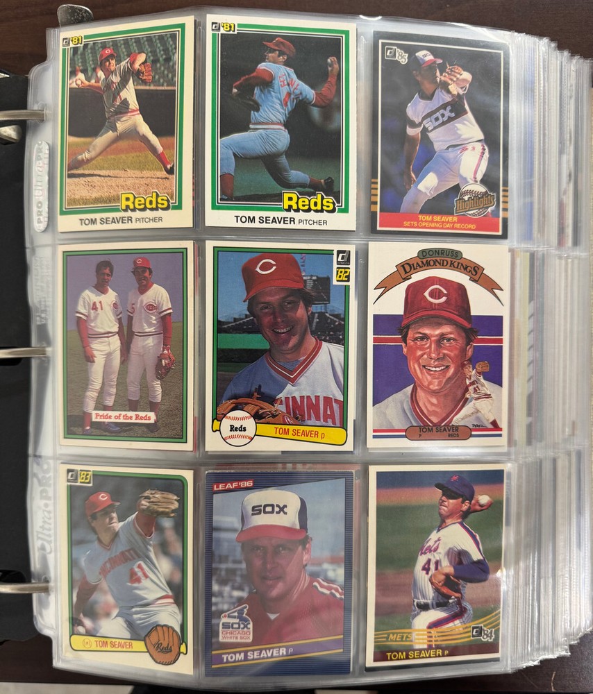 Tom Seaver 452-Card Topps Panini Donruss Binder Lot
