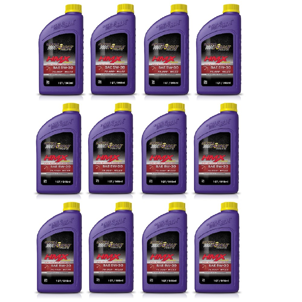 Royal Purple HMX SAE 5W-30 High Mileage Engine Motor Oil 1 Qt Bottles Set of 12