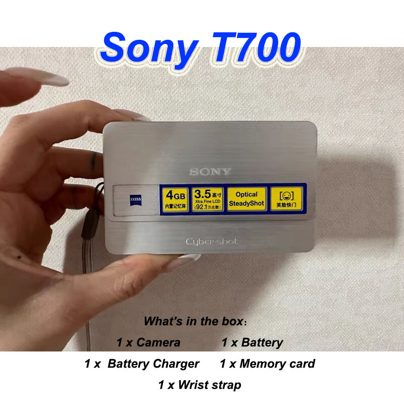 Sony Cyber-shot DSC-T700 4x Zoom Silver Digital Camera English 90% New
