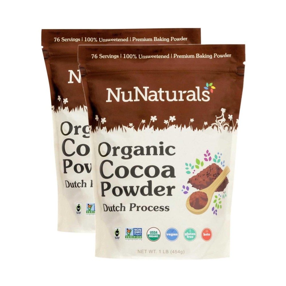 Organic Dutch Process Cocoa Powder 10-12% 1 lb Twin Pack