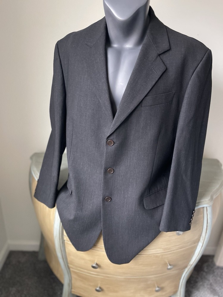 Bardelli Gray 100% Wool Italian 3-Button Blazer Jacket Size 56L Long