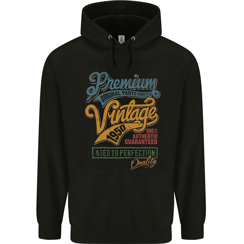 Aged to Perfection 75th Birthday 1950 Mens 80% Cotton Hoodie
