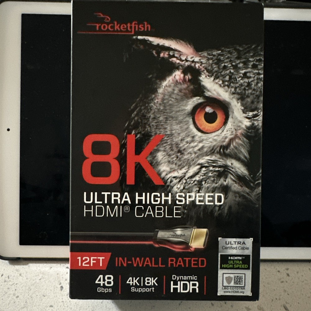 RocketFish 12ft 8K Ultra High Speed HDMI Cable New Sealed
