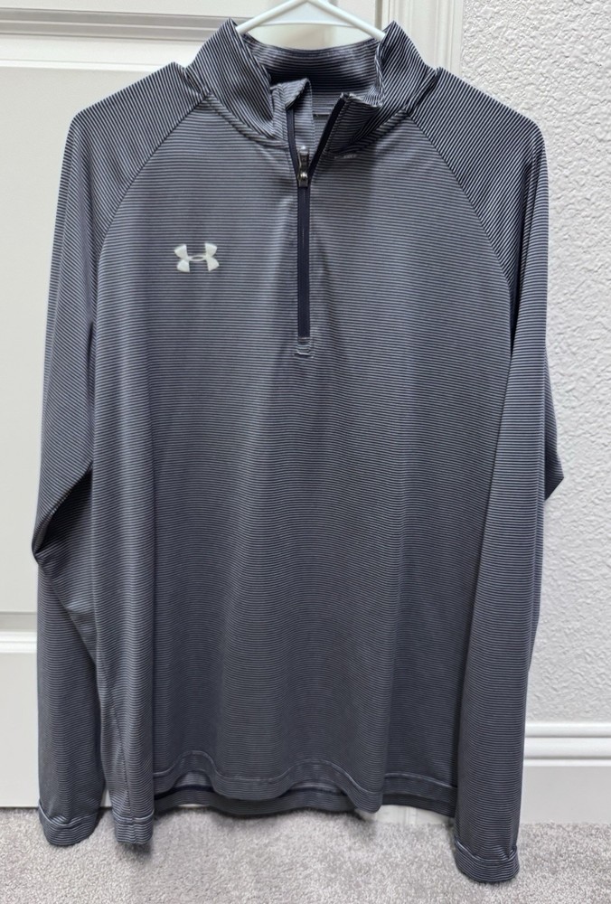 Under Armour 1/4 zip Pullover | Men’s Large | Navy Blue / White | Loose Fit