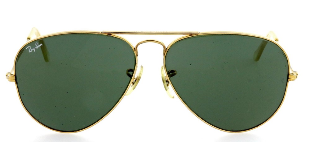 Vintage RAY-BAN B&L RB3025 58mm Gold Green Aviator Sunglasses USA B