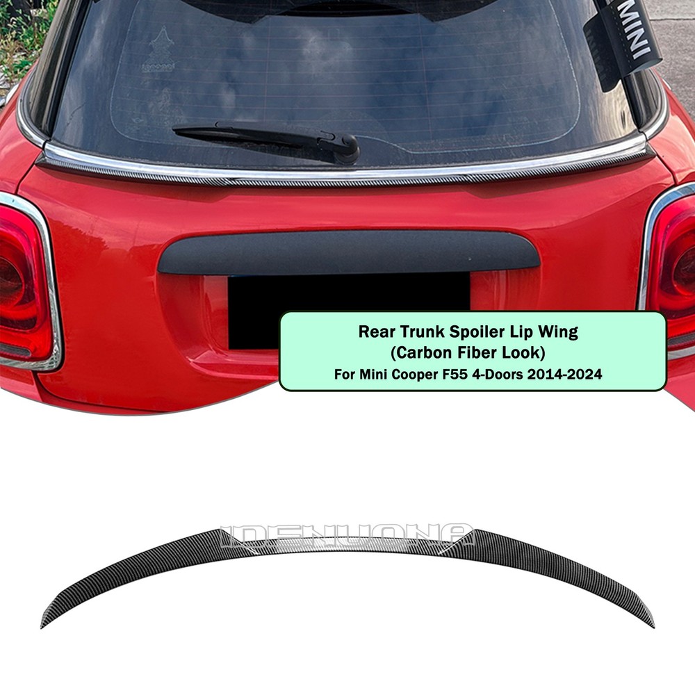 1x Carbon Look Rear Trunk Spoiler Lip Wing For Mini Cooper F55 4 Doors 14-24 15