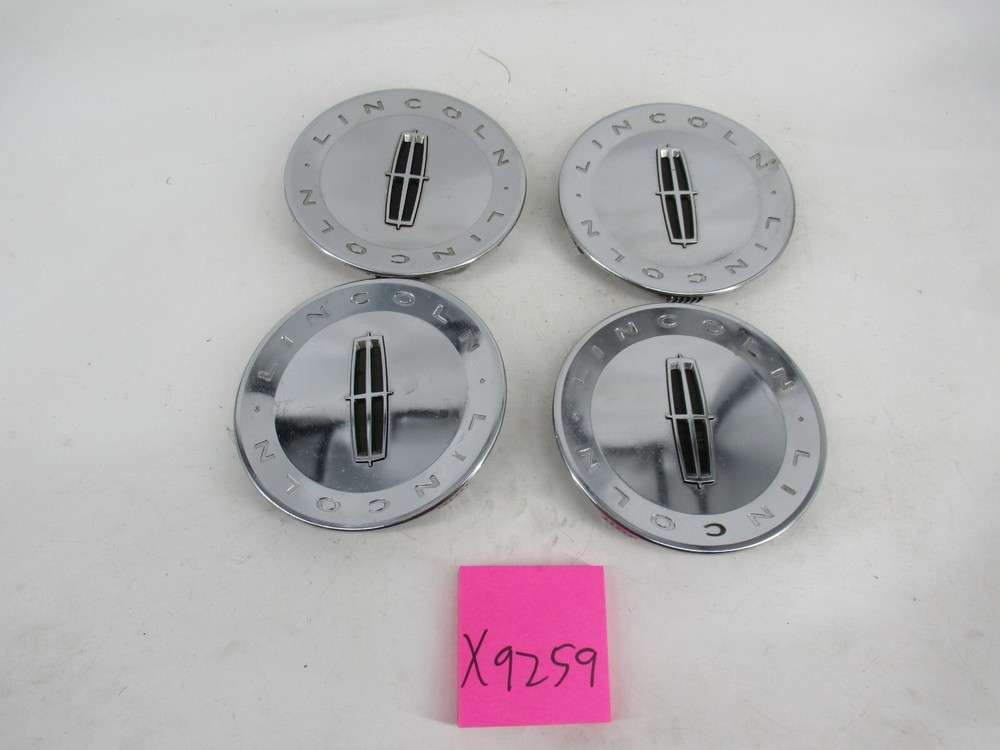 Lincoln Center Caps Hubcaps Town Car MKZ MKX 6W13-1A096 7A13 OEM Set Chrome
