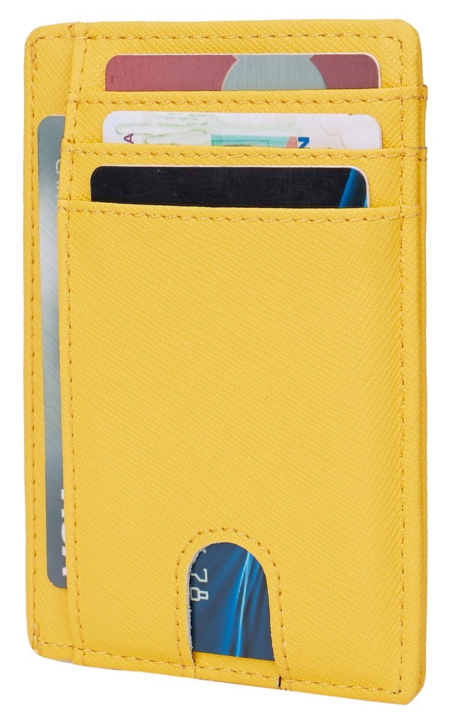 Slim RFID-Blocking Leather Card Holder for Minimalist Wallets