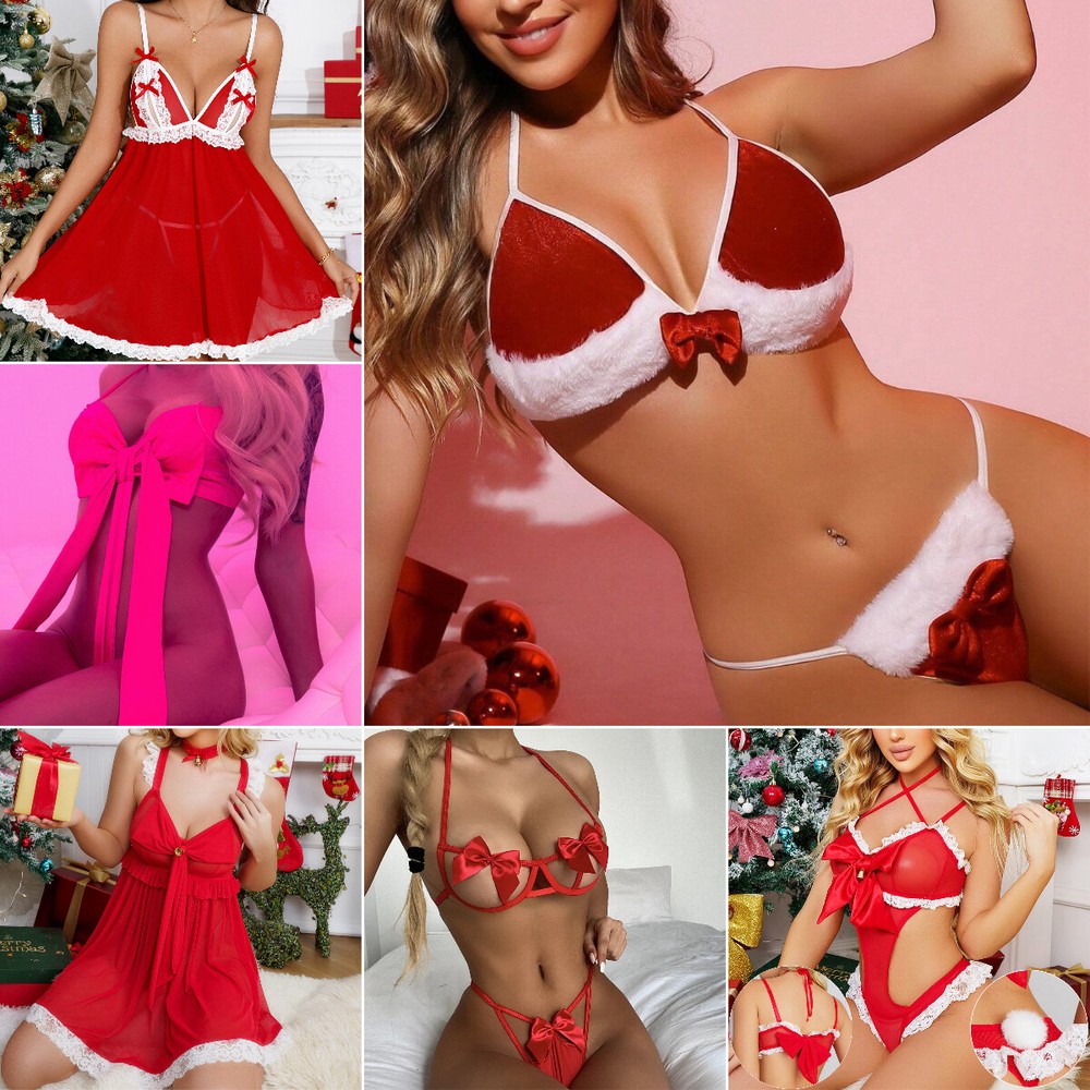 Valentine Bow Knot Sexy Lingerie Sleepwear for Women Fancy Dress Gift