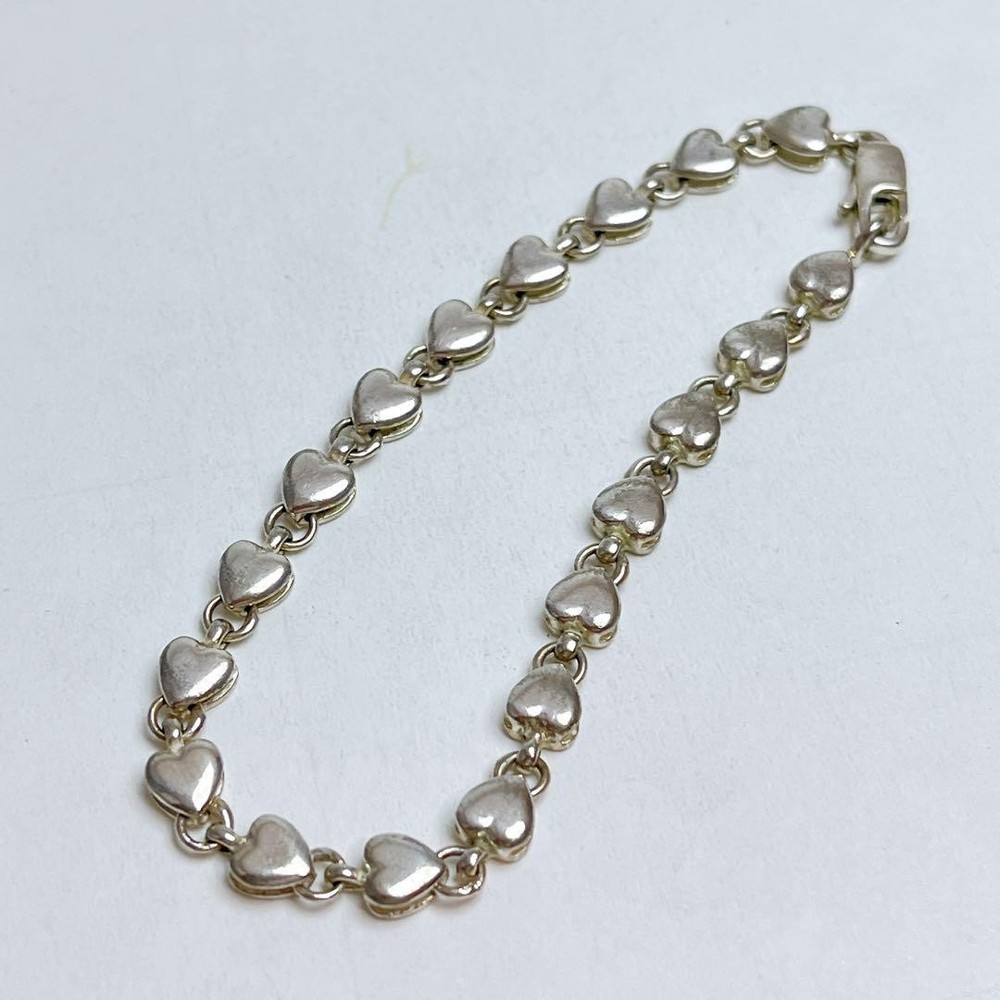 Tiffany & Co Sterling Silver Puff Heart Bracelet New