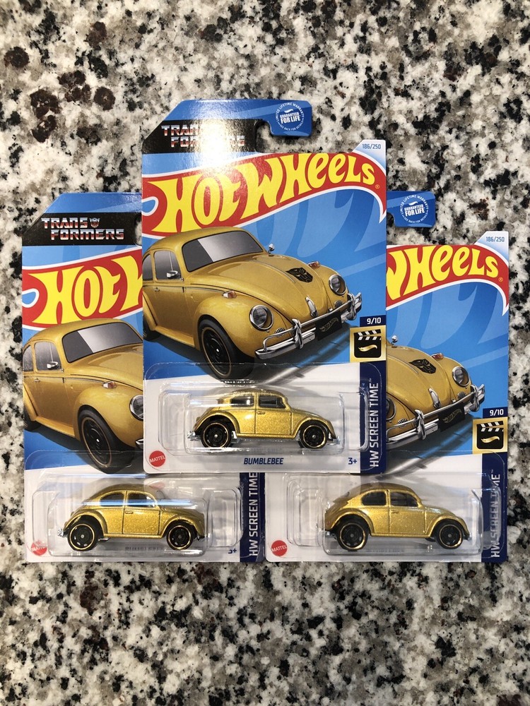 2024 HOT WHEELS VOLKSWAGEN TRANSFORMERS  GOLD VW BUG (LOT OF 3)