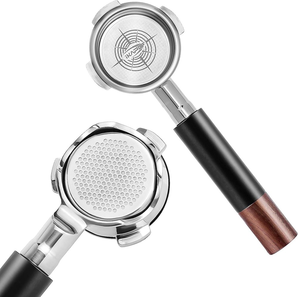 IKAPE 54mm Bottomless Naked Portafilter Black for Breville Barista Espresso