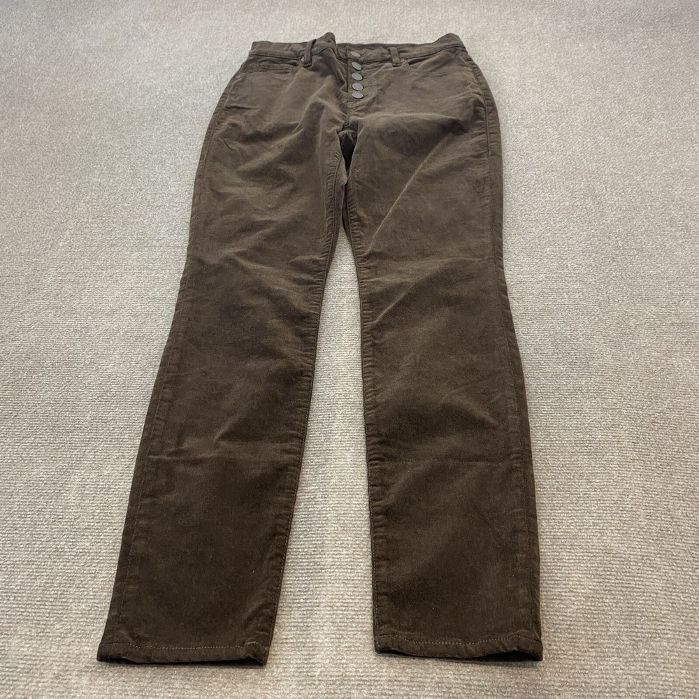 Cabi Pants Womens 6 Brown Corduroy Mid Rise Skinny Button Fly Stretch Fits 30x30