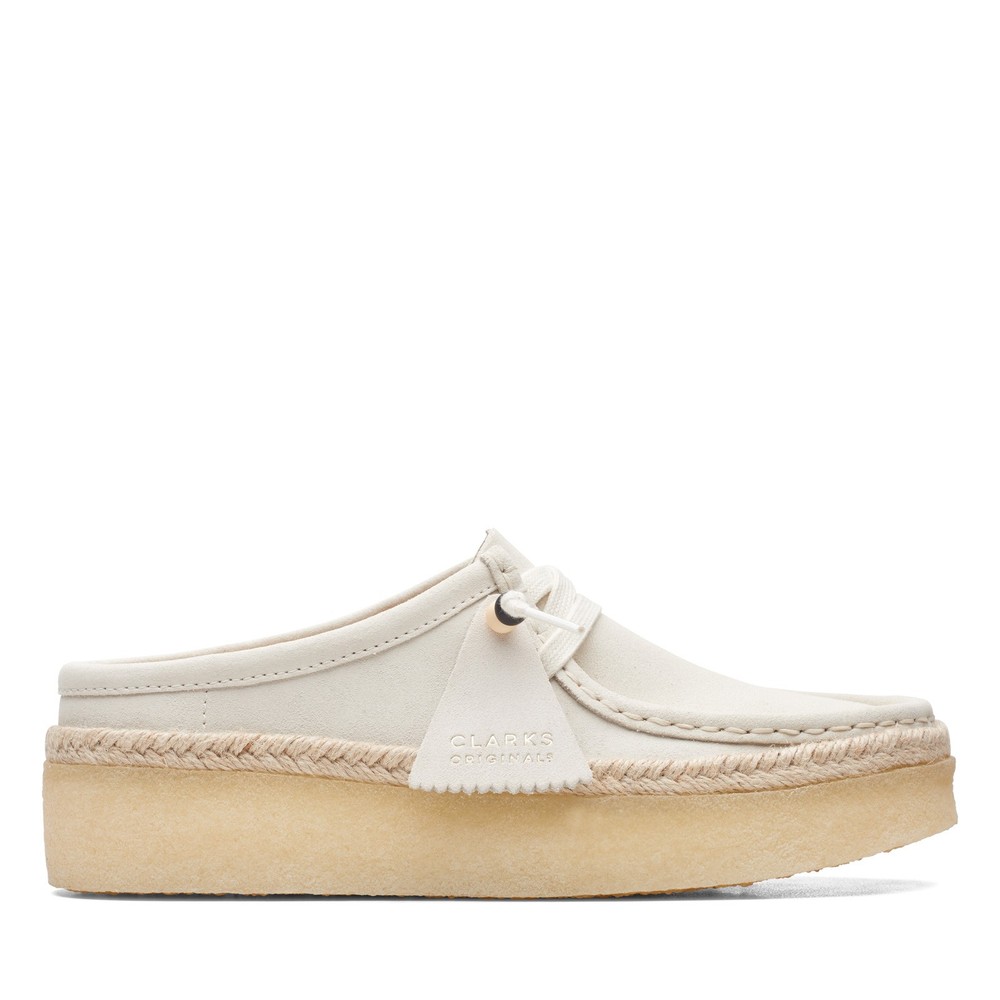 Clarks Wallabee Cup LO White Suede Mens Lifestyle Sneakers