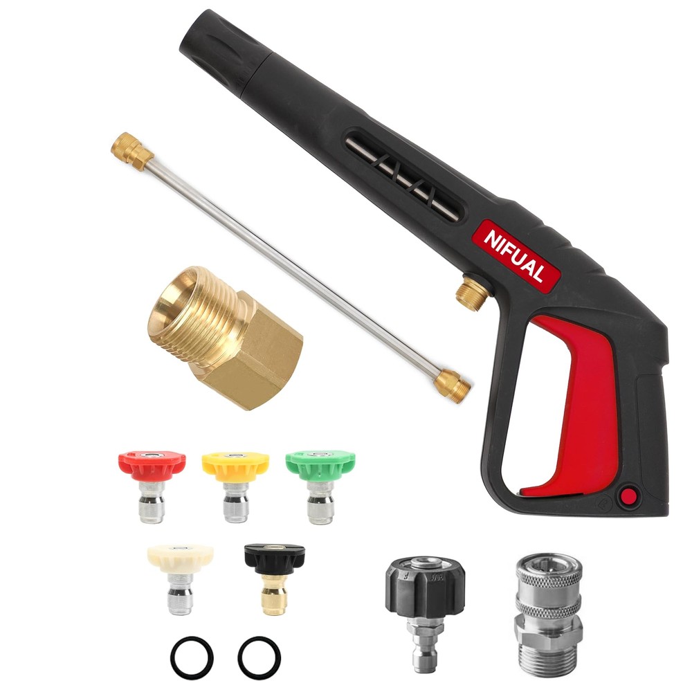 NIFUAL Pressure Washer Gun with Power Replacement Extension Wand,5 Sprayer No...
