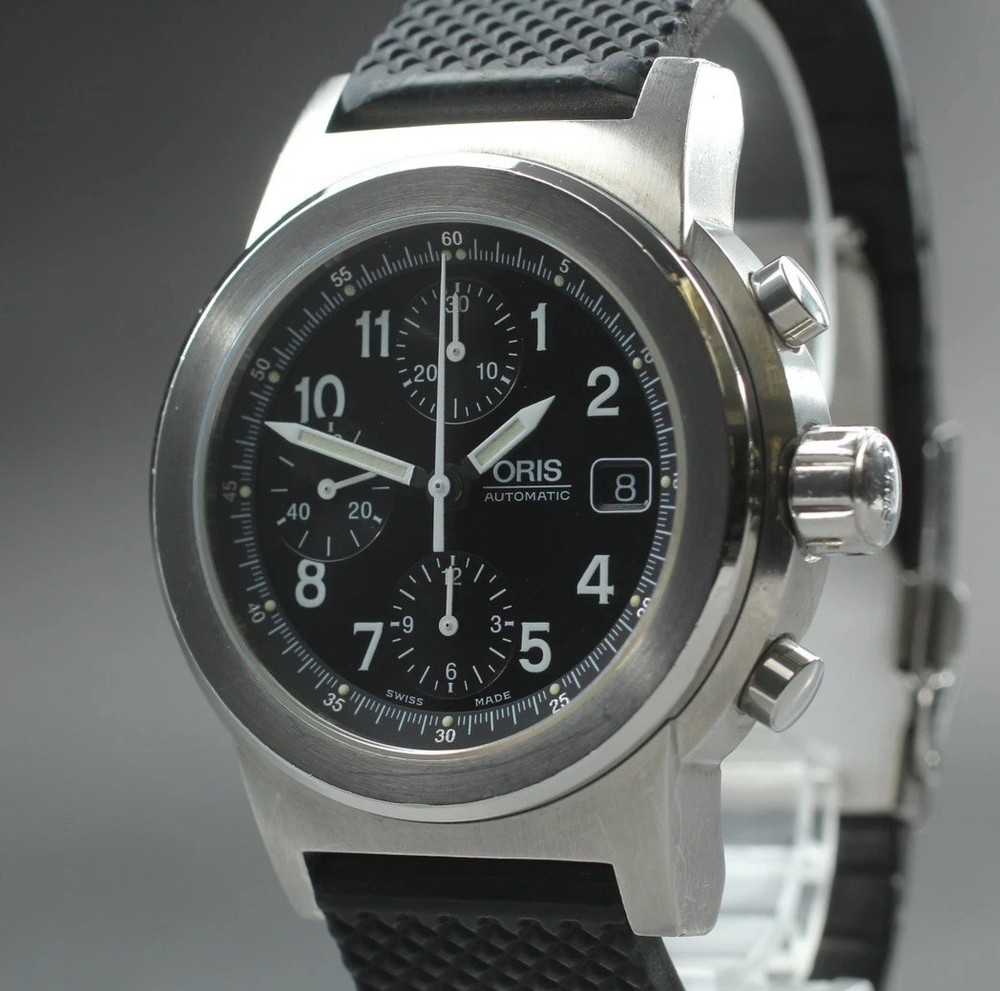 NEAR MINT ORIS Big Crown 7511 Chronograph 42mm Automatic Men Watch Black Dial