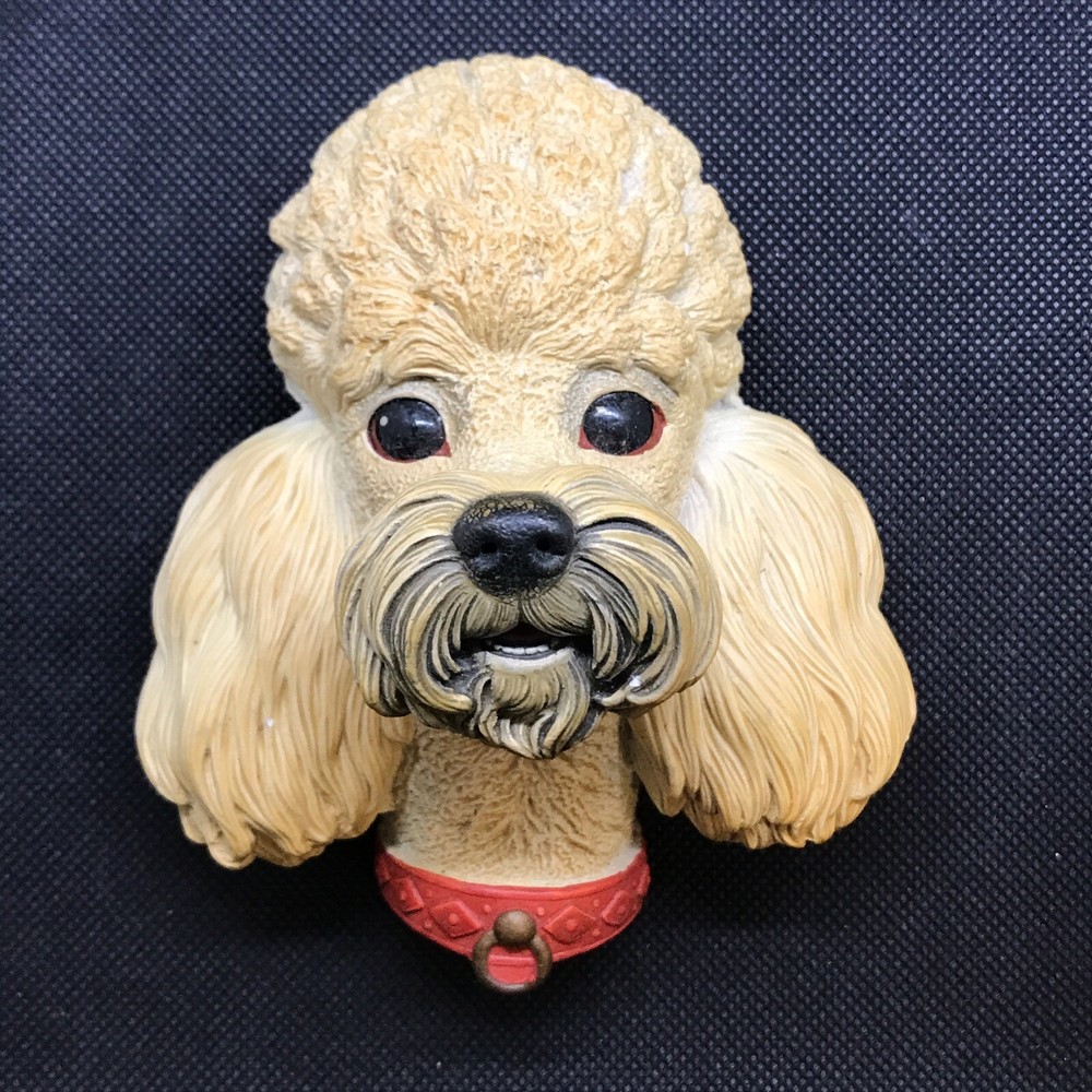 Vintage Bossons Chalkware Head Figurine 1968 White Poodle Congleton England