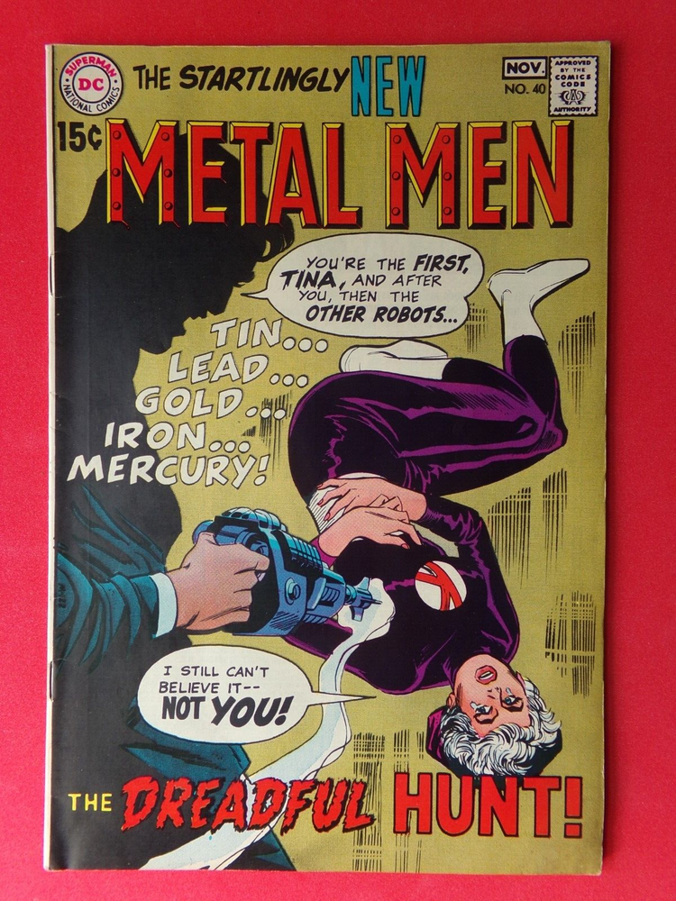 Vintage METAL MEN #40 DC COMICS 1969 Mike Sekowsky Will Magnus F/VF 7.0 Silver