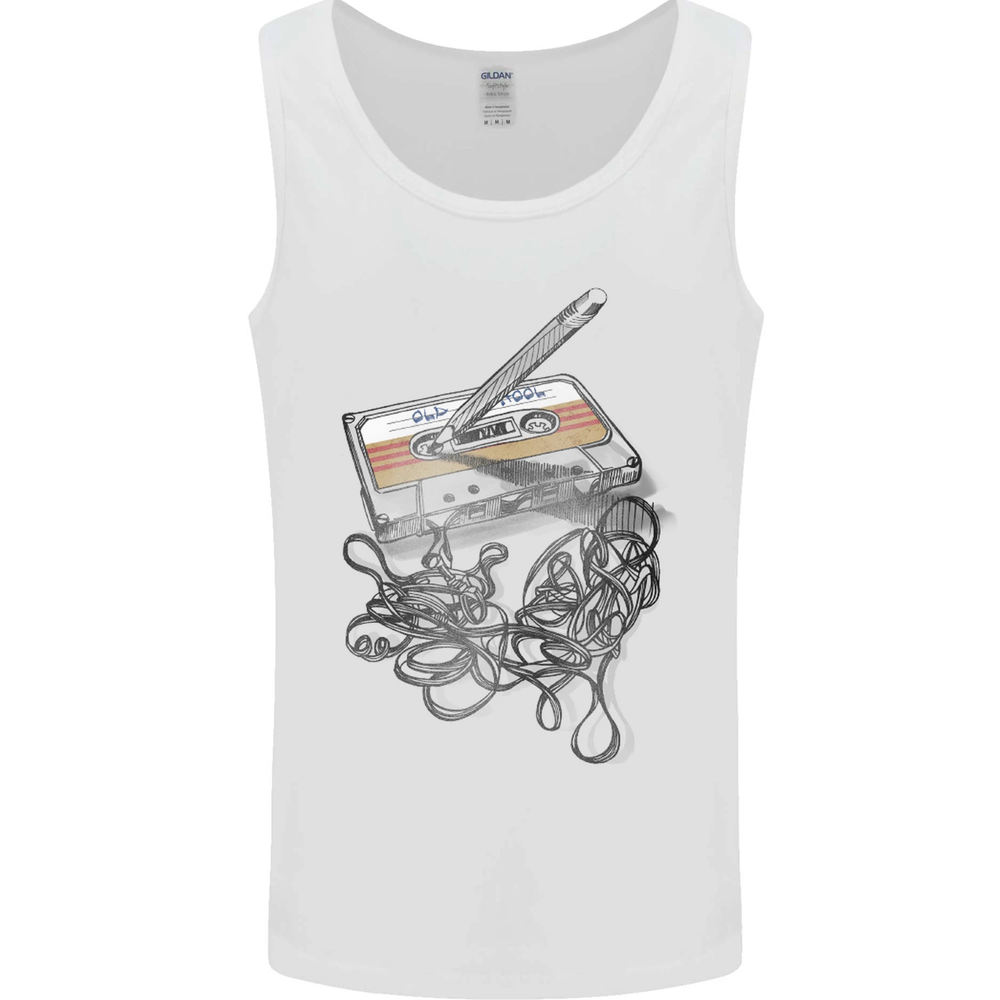 Old School Tape Cassette Music 80s 90s Mens Vest Tank Top