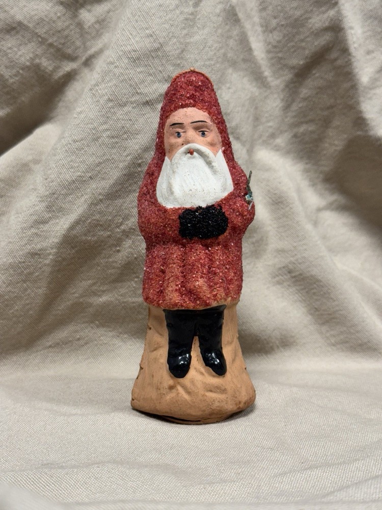 ANTIQUE GERMAN CHRISTMAS BELSNICKEL PAPIER MACHE CANDY CONTAINER - NM CONDITION
