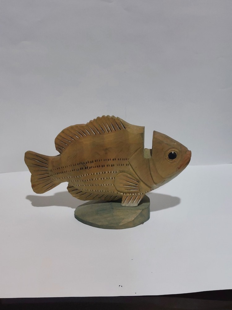 Peepers Hand Carved Wood Crappie Fish Eyeglass Men's Gift Business Card Holder