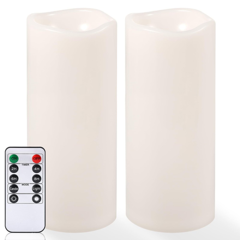 10-Inch Waterproof LED Flameless Pillar Candles for Outdoor Use