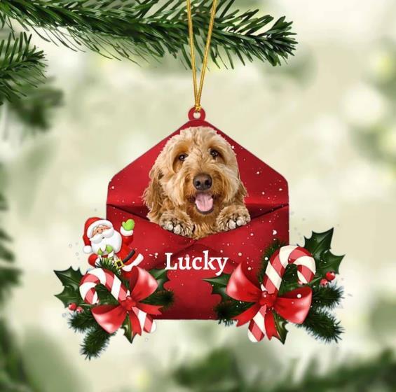 Goldendoodle Christmas Letter Shaped Acrylic Ornament