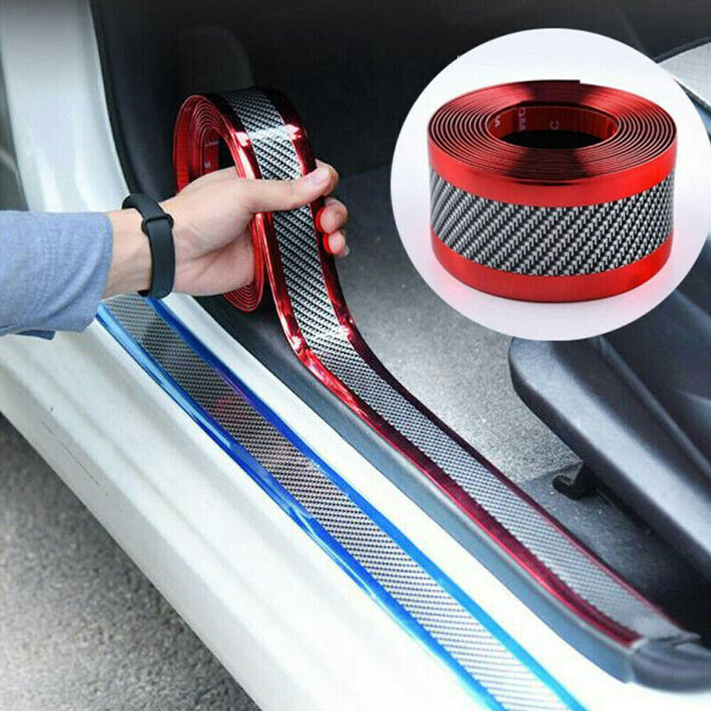 Carbon Fiber Car Sticker Waterproof Door Sill Anti Scratch Scuff Protectors Tape