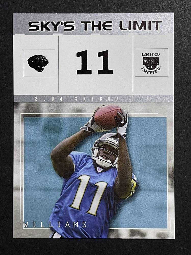 2004 Skybox LE Reggie Williams Sky’s The Limit Insert Card Jacksonville Jaguars