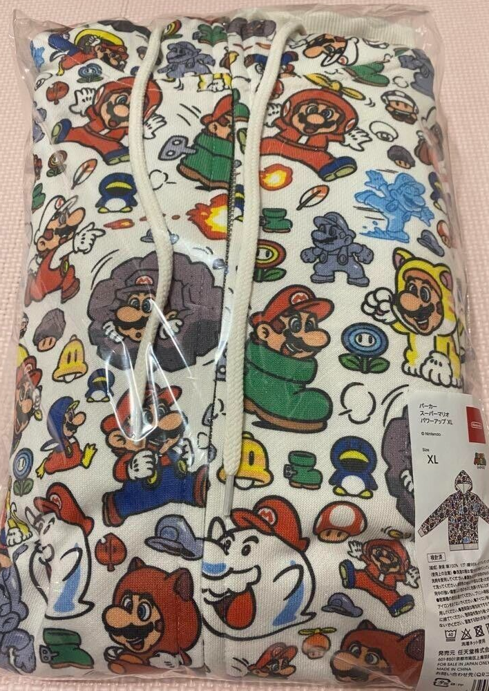 Nintendo Super Mario Power Up Hoodie XL Tokyo Osaka Japan Limited Edition New