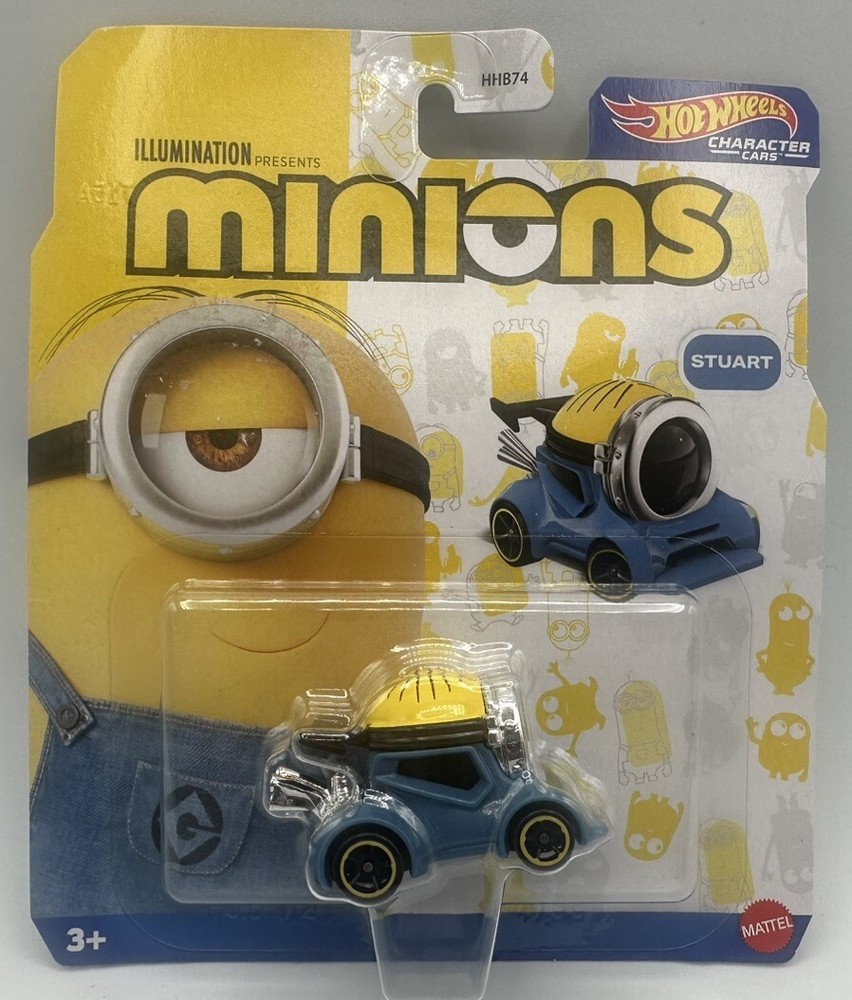 Hot Wheels Minions Stuart Disney Illumination Character Cars Mattel 2023