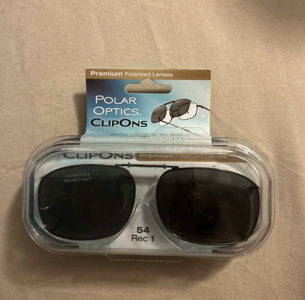 Polar Optics Premium Polarized Clip-On Sunglasses #54 Scratch Resistant