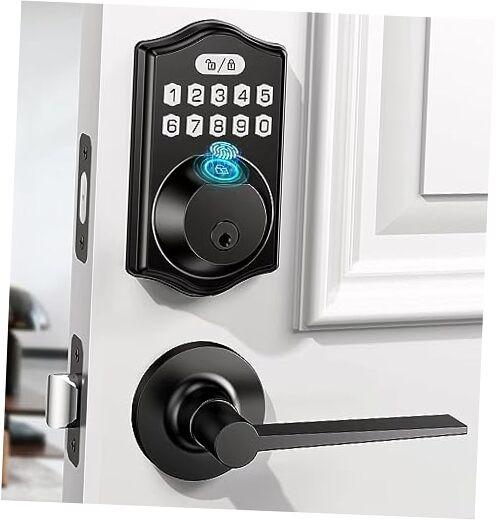Smart Keyless Entry Deadbolt Lock with Handle Set – Front Door