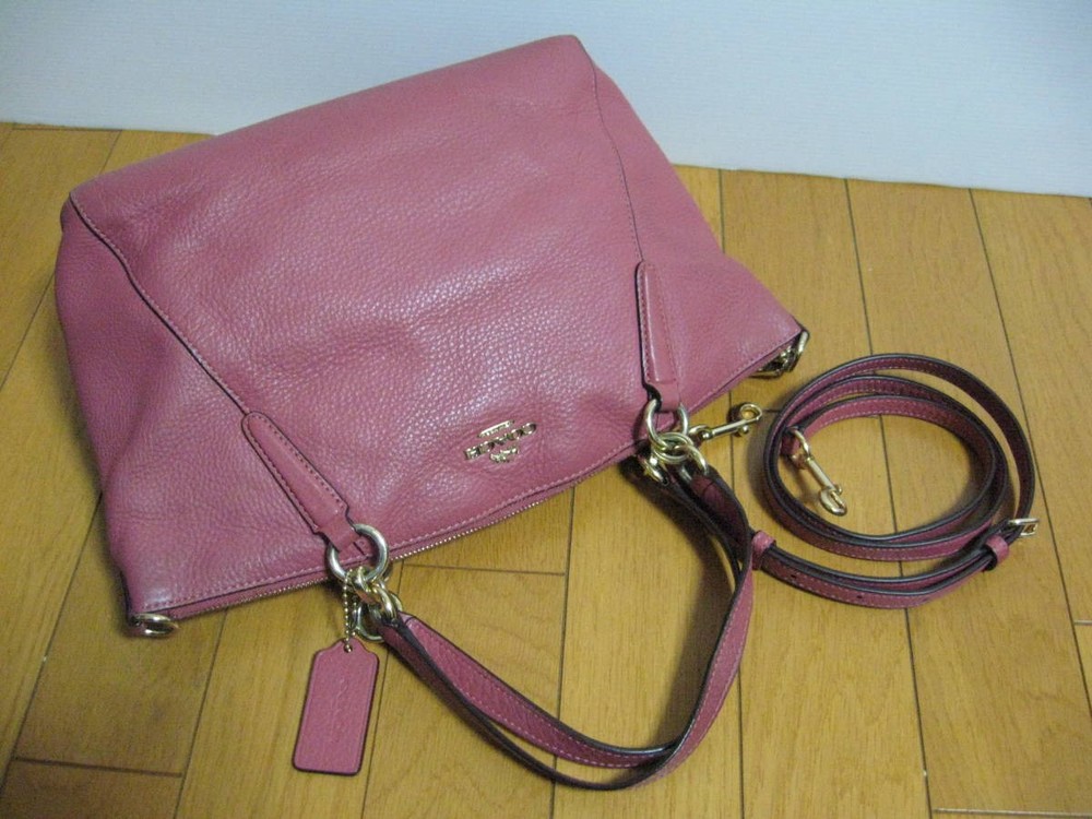 COACH Pink Pebbled Leather 2-Way Shoulder Bag Style 26917