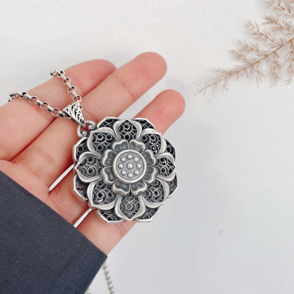 Mandala Necklace Yoga Pendant with Crystal Jewelry By Controse Chain