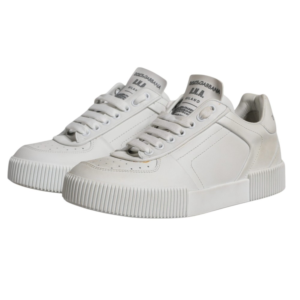 DOLCE & GABBANA Shoes White Miami Leather Low Top Sneakers EU40 / US7 750usd