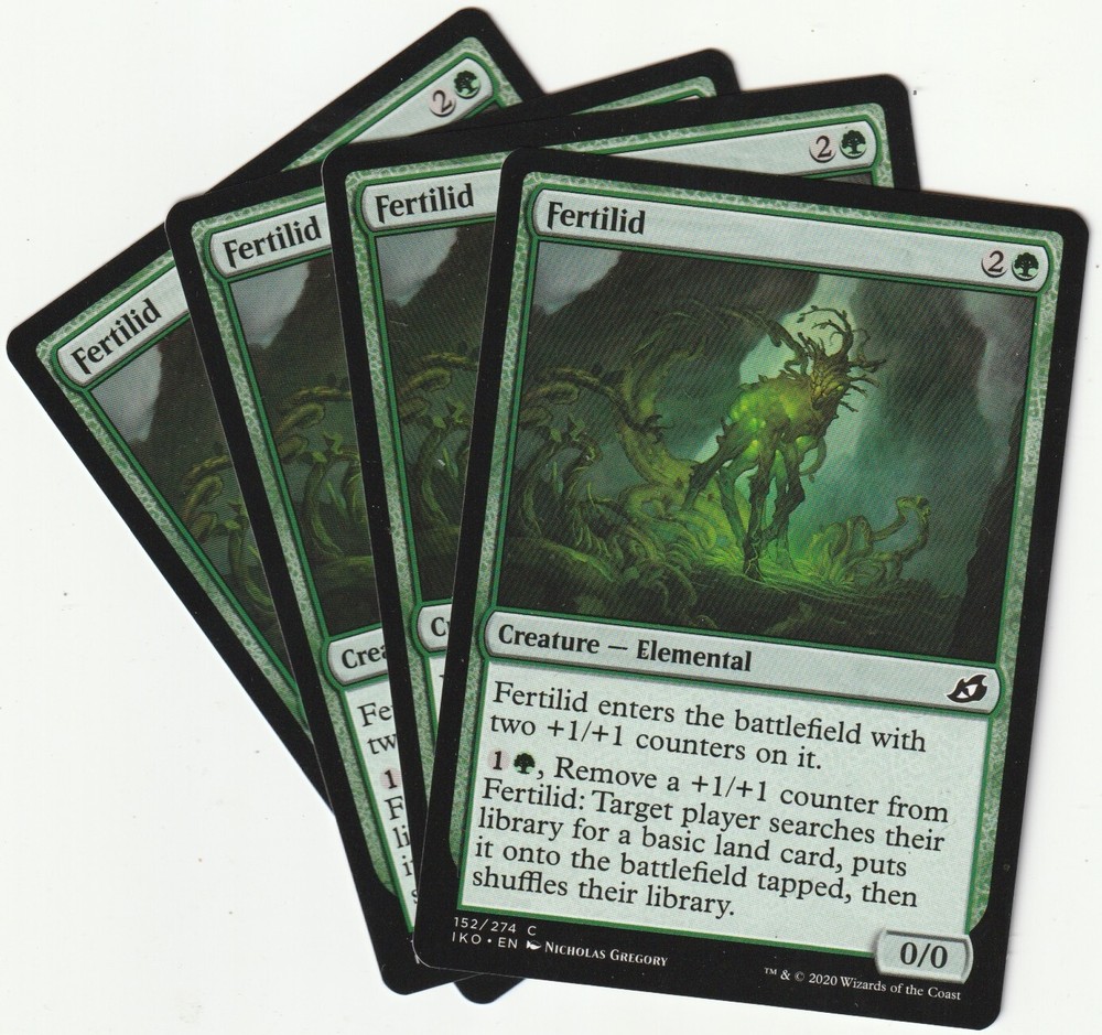 4x MTG Fertilid Green Creature Card - Magic the Gathering Playset