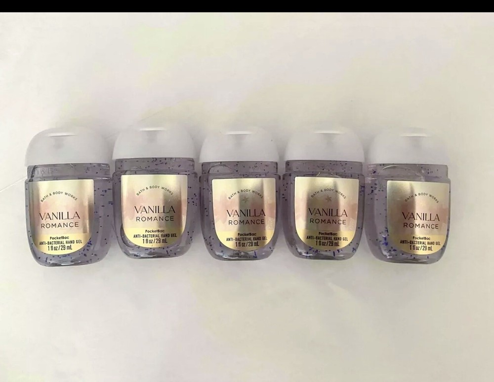 5 Bath & Body Works VANILLA ROMANCE Hand Sanitizer Set