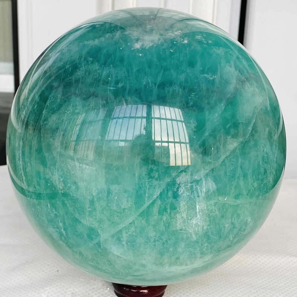 Natural Green Fluorite Quartz Sphere Crystal Ball for Reiki Healing Energy 5900G