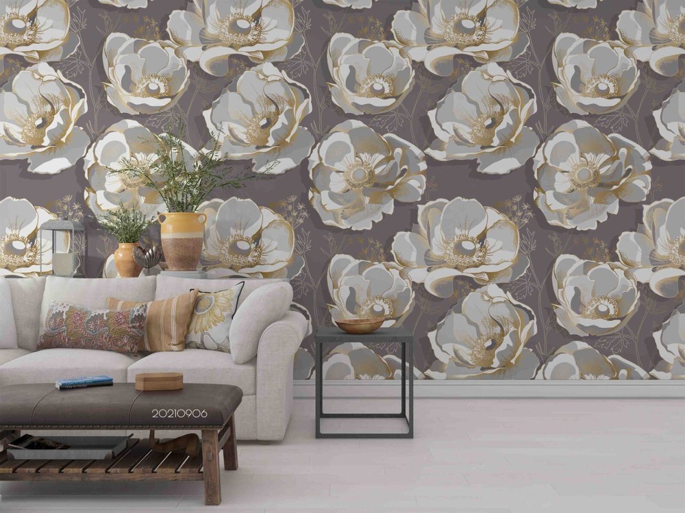 3D Hand Drawn Floral Pattern Wall Murals Wallpaper Murals Wall Sticker 251